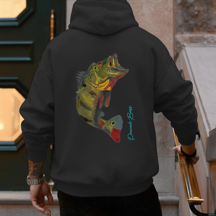 Fishing Shirts PEACOCK BASS Fishing Art Shirt For Dad Men's Hoodie Back Print