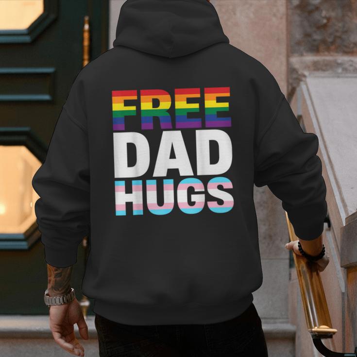 Free Dad Hugs Pride Flag Month LGBTQ Transgender Support Men's Hoodie Back Print Free Dad Hugs Pride Flag Month LGBTQ Transgender Support Men's Hoodie Back Print