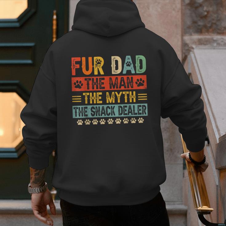 Fur Dad Man Myth Snack Dealer Paw Cat Dog Father's Day Men's Hoodie Back Print