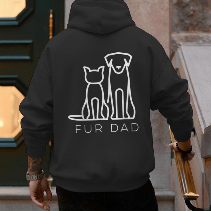 Fur Dad Pet Lover Cat Dog Dad Husband Fathers Day Wife Men's Hoodie Back Print Fur Dad Pet Lover Cat Dog Dad Husband Fathers Day Wife Men's Hoodie Back Print