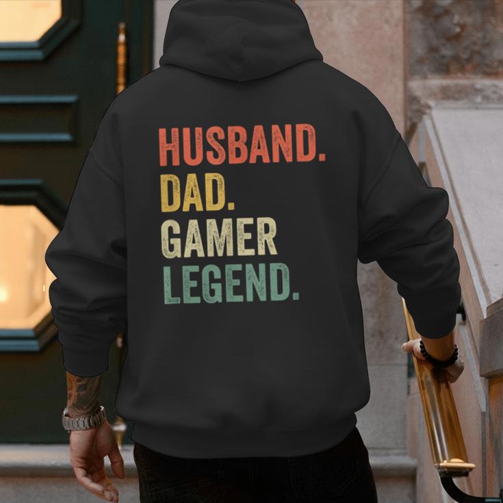Gamer Husband Dad Video Game Legend Father's Day Men's Hoodie Back Print
