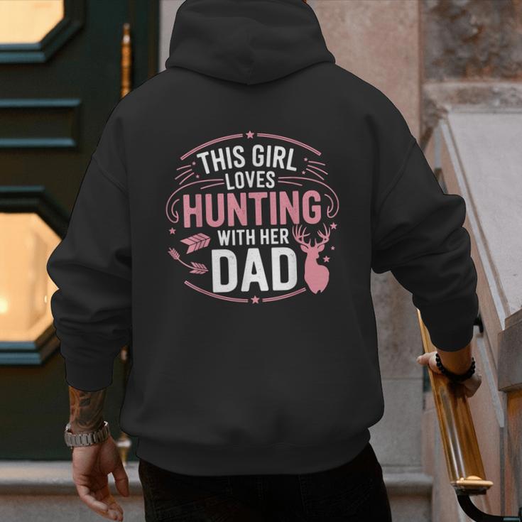 This Girl Loves Hunting With Her Dad Pink Deer Hunter Men's Hoodie Back Print