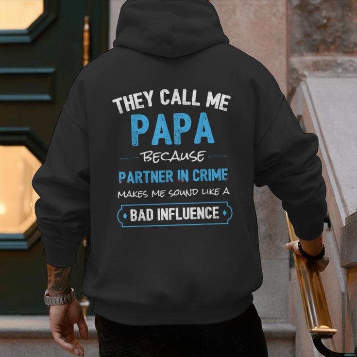 Grandpa Papa Partner In Crime Dad Men's Hoodie Back Print