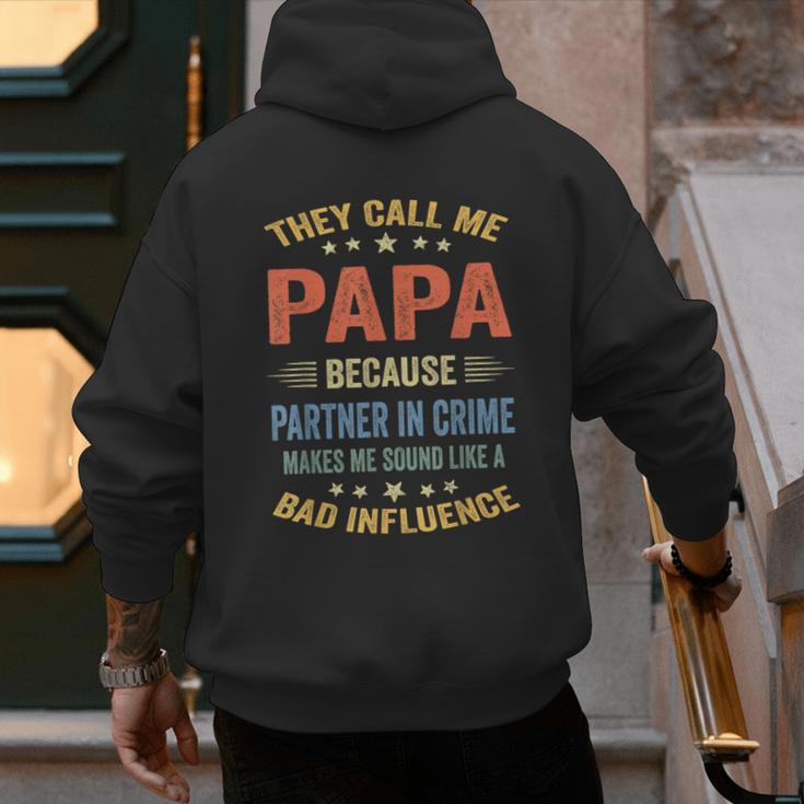 Grandpa Shirts Dad Partner In Crime Shirt Men's Hoodie Back Print