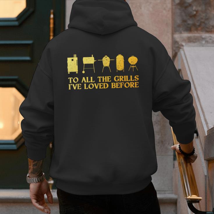 Grilling Art For Men Dad Barbecue Meat Smoking BBQ Men's Hoodie Back Print Grilling Art For Men Dad Barbecue Meat Smoking BBQ Men's Hoodie Back Print