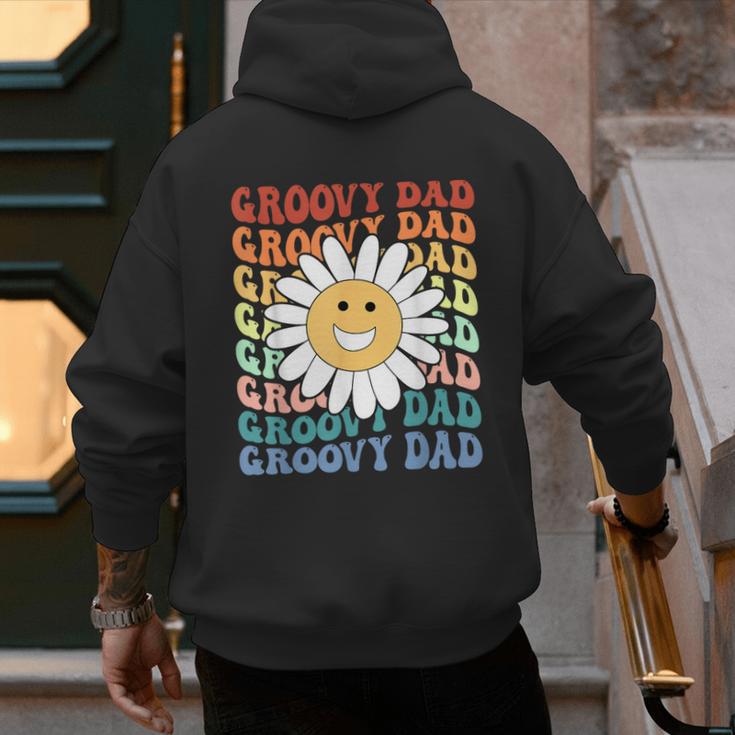 Groovy Dad Matching Outfit Fathers Day Family Retro Vintage Men's Hoodie Back Print