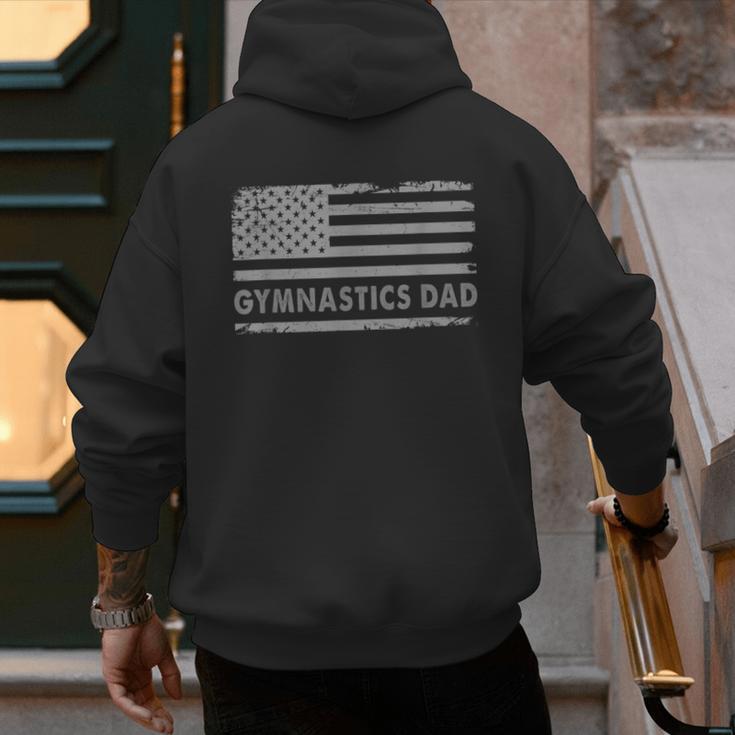 Gymnast Cheer Dad Gymnastics Dad US Flag Gymnastics Dad For Fathers Short Sleeve Small Men's Hoodie Back Print