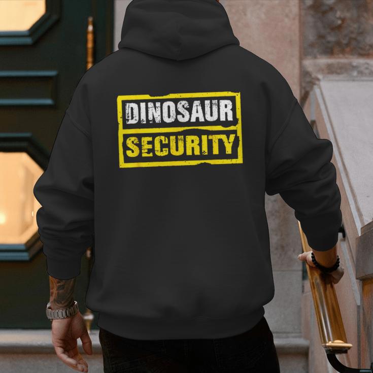 Halloween Adult Costume Dinosaur Security Dad Mom Men's Hoodie Back Print