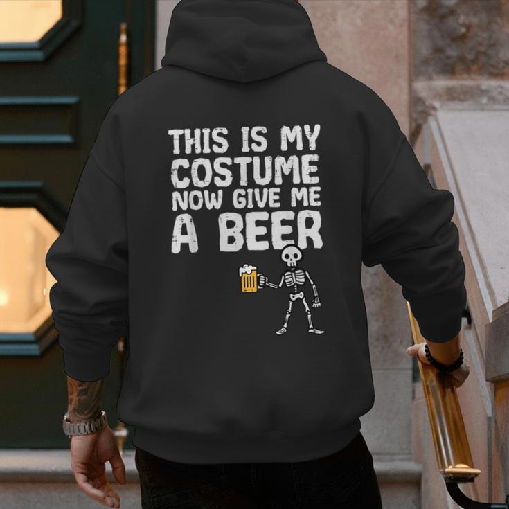 Halloween This Is My Costume Give Me Skeleton Dad Men Men's Hoodie Back Print