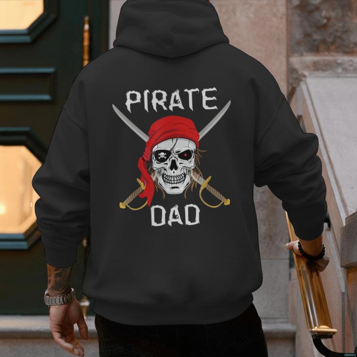 Halloween Pirate Skull Apparel Pirate Dad V-Neck Short Sleeve Cotton 100 T-Shirt Small Men's Hoodie Back Print