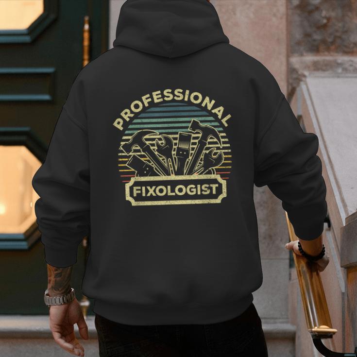 Handyman For Men Women Dad Fixologist Carpenter Tools Men's Hoodie Back Print