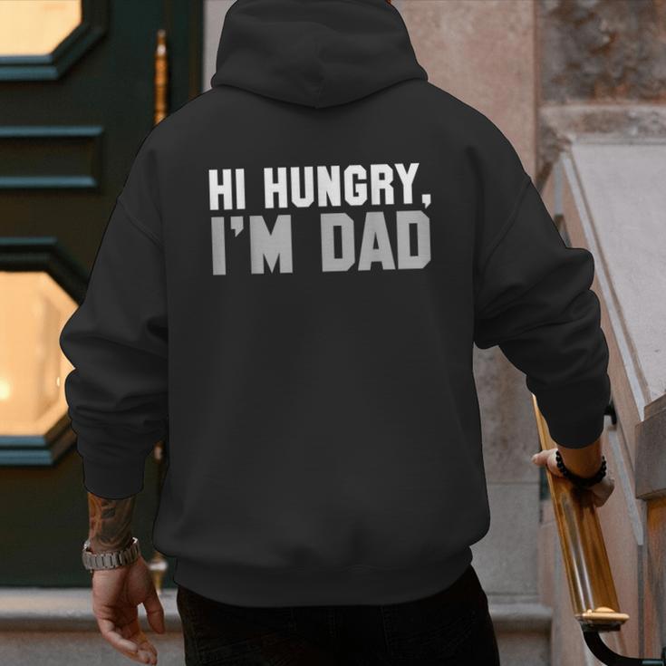 Hi Hungry I'm Dad Tee For Men Dad Joke Small Men's Hoodie Back Print