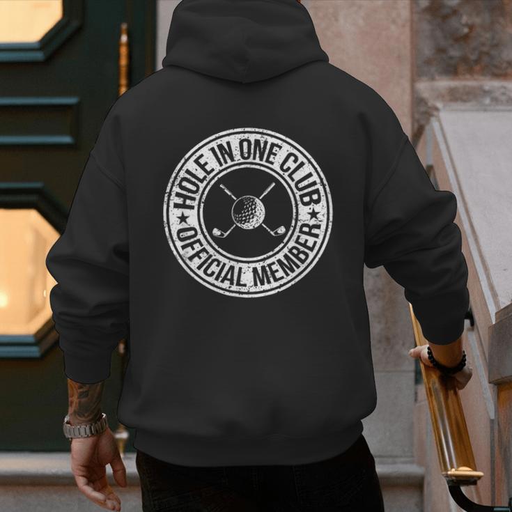 Hole In One Golf Dad & Cart Golfer Men's Hoodie Back Print