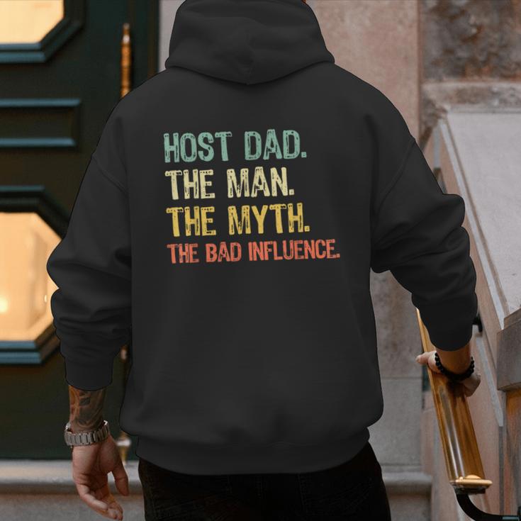 Host Dad The Man Myth The Bad Influence Retro Men's Hoodie Back Print