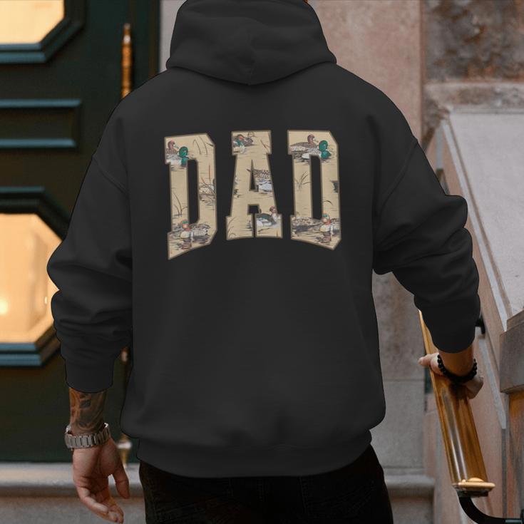 Hunting Dad Duck Camouflage Camo Waterfowl Duck Camo Men Men's Hoodie Back Print