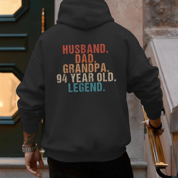 Husband Dad Grandpa 94 Year Old Legend 94th Bday Men Men's Hoodie Back Print