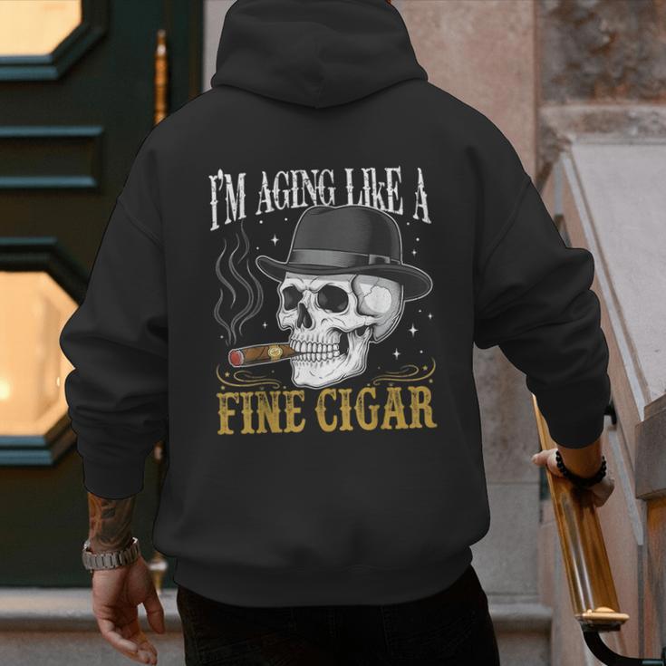 I'm Aging Like a Fine Cigar Skull Dad Retro Adult Men's Hoodie Back Print