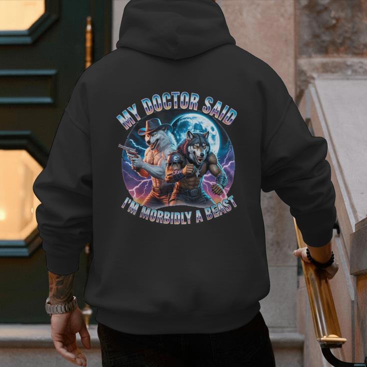 I'm A Beast Alpha Man Alpha Wolves Jokes Dad Papa Alpha Wolf Men's Hoodie Back Print I'm A Beast Alpha Man Alpha Wolves Jokes Dad Papa Alpha Wolf Men's Hoodie Back Print