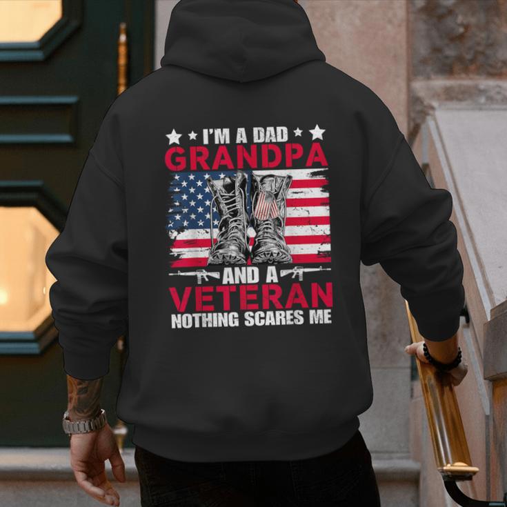 I'm A Dad Grandpa And Veteran Papa Grandpa Fathers Day Men Men's Hoodie Back Print