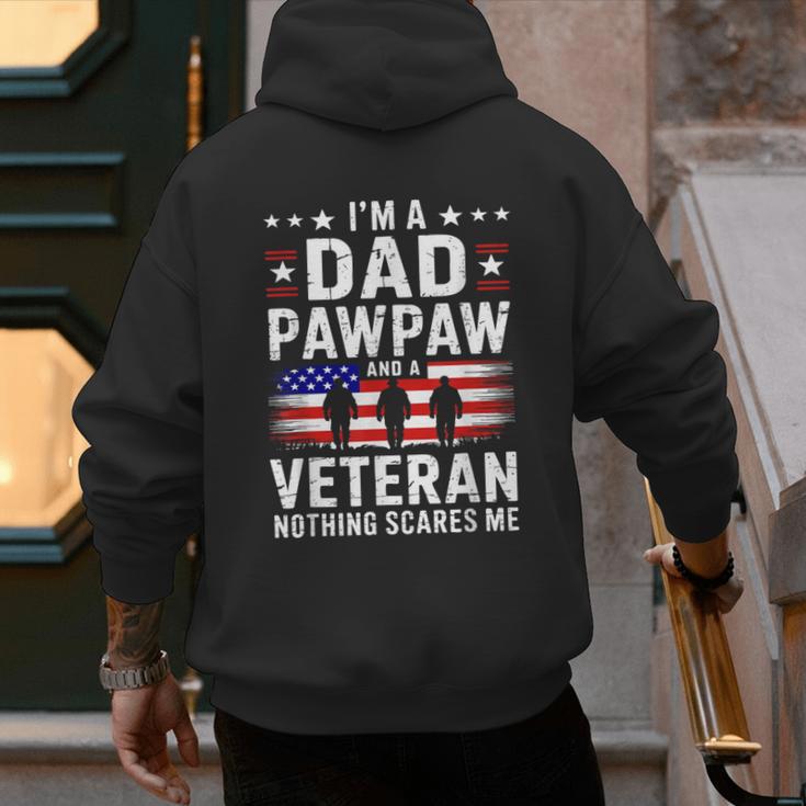 I'm A Dad Pawpaw And A Veteran Shirt Men Grandpa Fathers Day Men's Hoodie Back Print