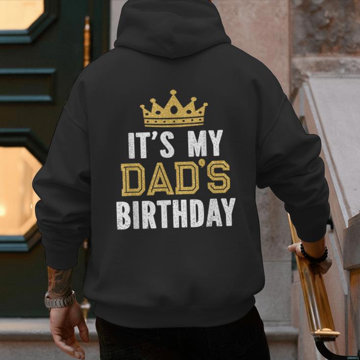 It's My Dad's Birthday Party Family Matching Small Men's Hoodie Back Print