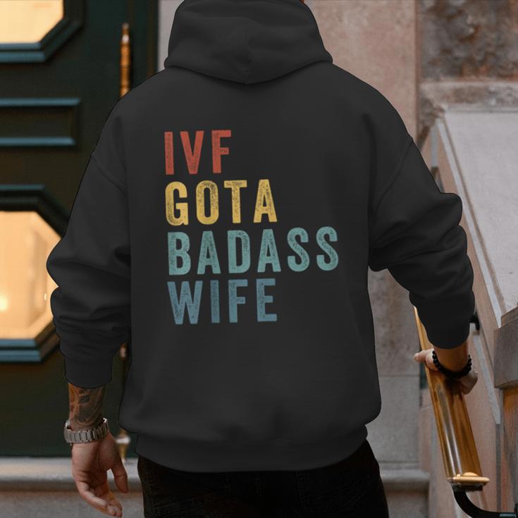 IVF Got a Badass Wife IVF Dad Transfer Day Infertility Men's Hoodie Back Print IVF Got a Badass Wife IVF Dad Transfer Day Infertility Men's Hoodie Back Print
