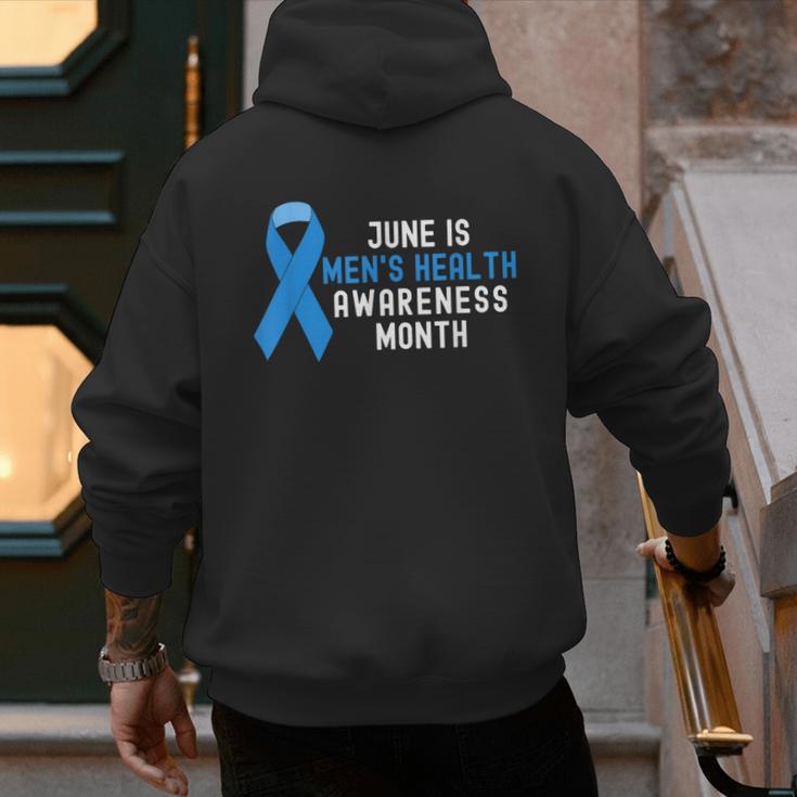 June Is Men’s Health Awareness Month Ribbon For Dad Grandpa Men's Hoodie Back Print