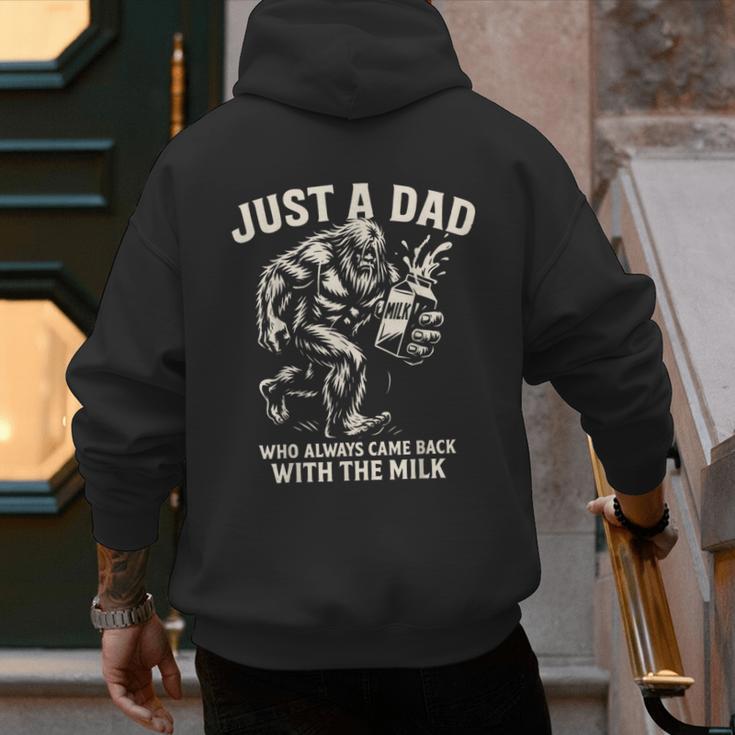 Just a Dad Who Always Came Back With The Milk Shirt Bigfoot Men's Hoodie Back Print Just a Dad Who Always Came Back With The Milk Shirt Bigfoot Men's Hoodie Back Print
