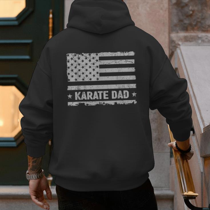 Karate Dad America US Flag Patriot Vintage Men's Hoodie Back Print
