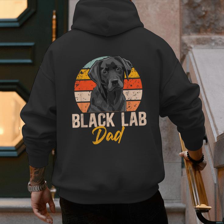 Lab Dad Retro Black Labrador Owner Men's Hoodie Back Print