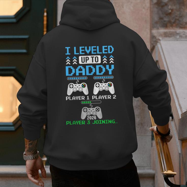 Leveled Up To Daddy Again Gamer Dad Est 2026 Men's Hoodie Back Print