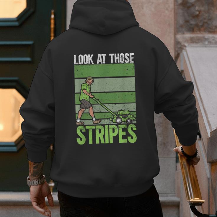 Look At Those Stripes Lawn Mowing Dad Lawn Mower Small Men's Hoodie Back Print Look At Those Stripes Lawn Mowing Dad Lawn Mower Small Men's Hoodie Back Print