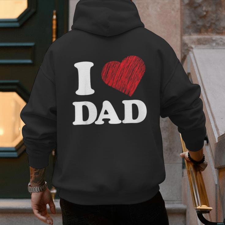 I Love Dad Men's Hoodie Back Print