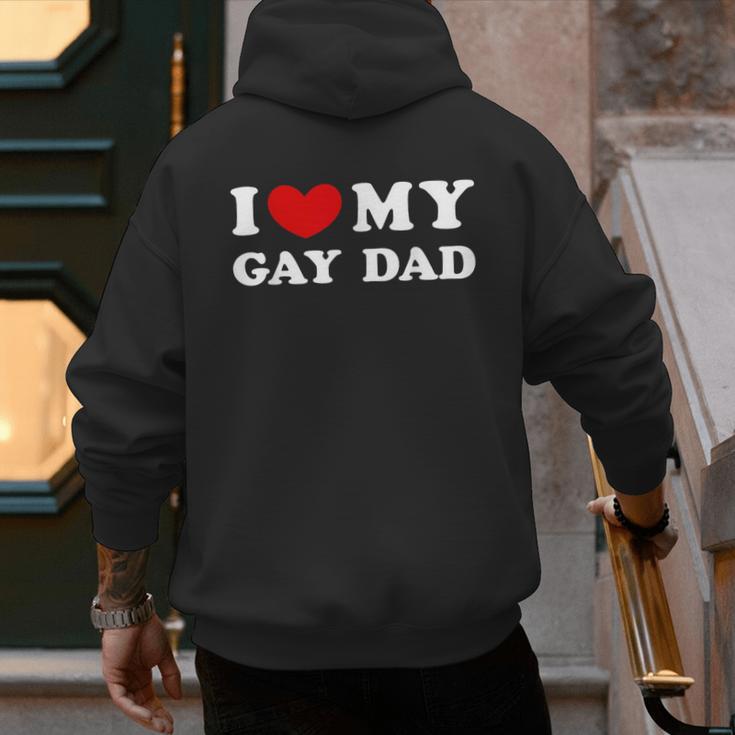 I Love My Gay Dad I Heart My Gay Dad Men's Hoodie Back Print