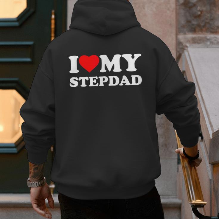 I Love My Step-Dad Heart Family Grandpa StepDad Bonus Dad Men's Hoodie Back Print I Love My Step-Dad Heart Family Grandpa StepDad Bonus Dad Men's Hoodie Back Print