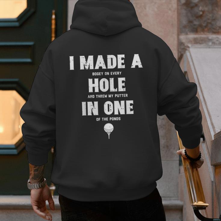 I Made A Hole In One Golfing Golf Lover Golfer Men Dad Men's Hoodie Back Print