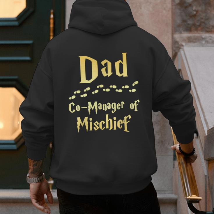 Magical Dad Manager Of Mischief Birthday Family Matching Men's Hoodie Back Print