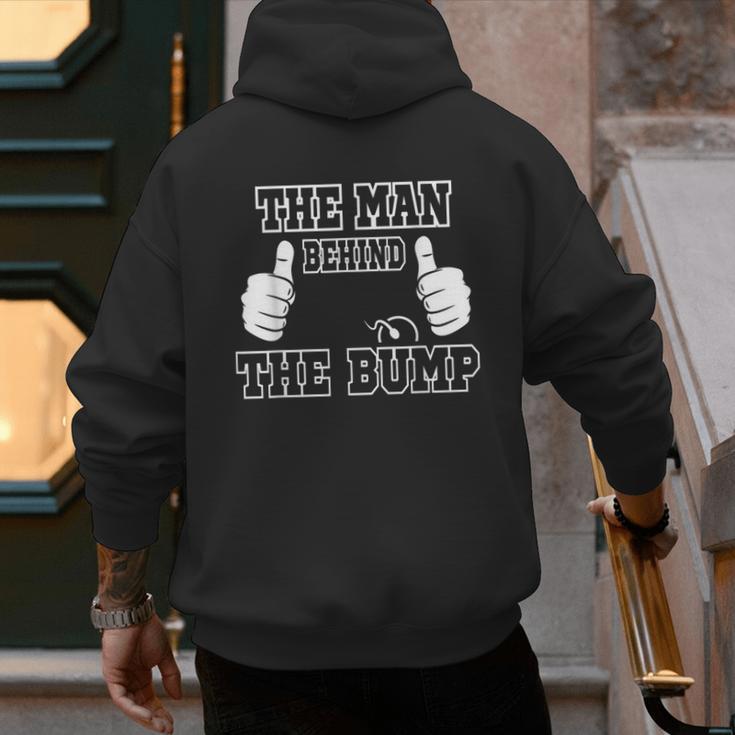 The Man Behind The Bump Baby Shower Shirts For Mom And Dad Men's Hoodie Back Print