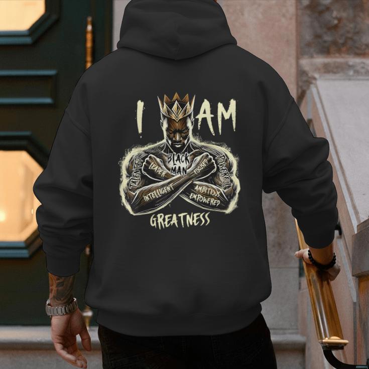 I Am Man King Powerful Dad Afro Melanin Men's Hoodie Back Print