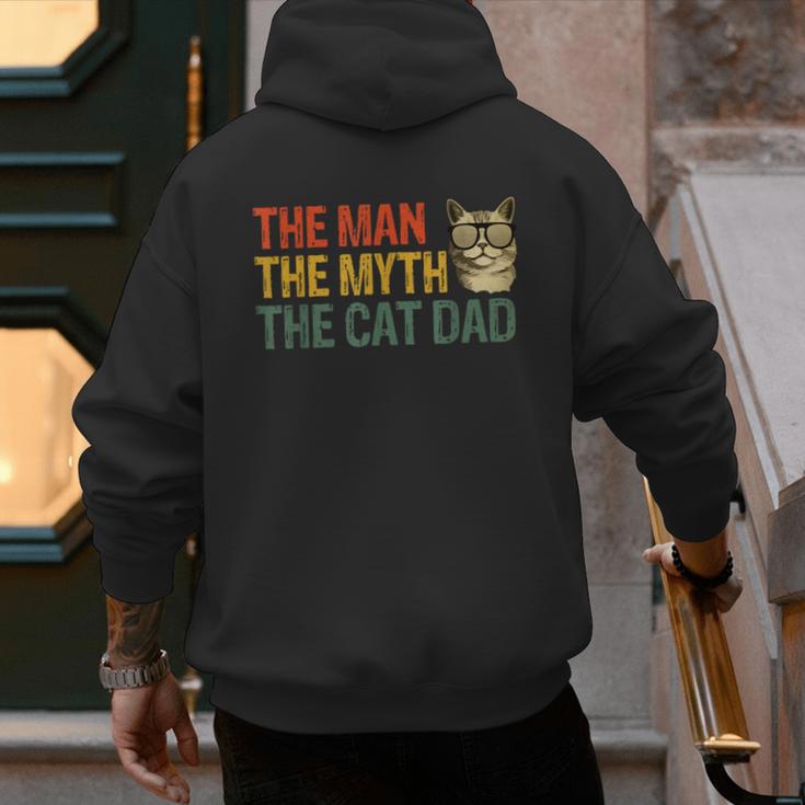 The Man The Myth The Cat Dad Cat Daddy Vintage Men's Hoodie Back Print The Man The Myth The Cat Dad Cat Daddy Vintage Men's Hoodie Back Print
