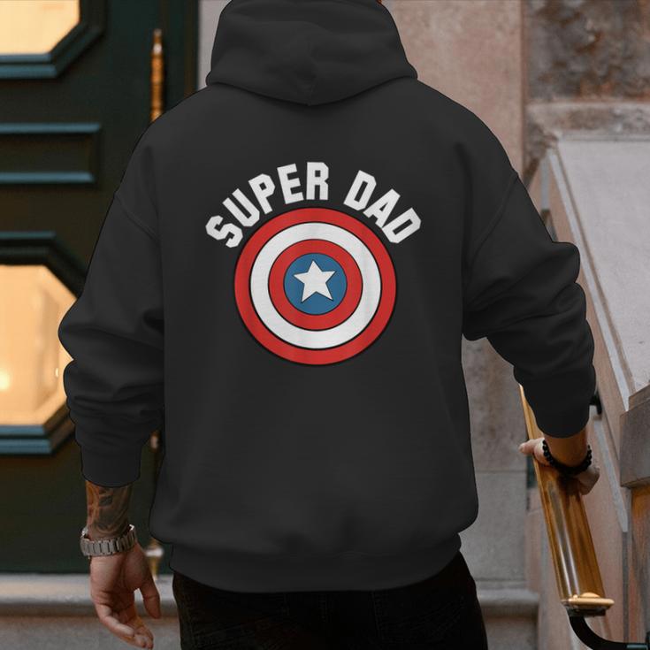 Marvel Father's Day Super Dad Captain America Shield Men's Hoodie Back Print