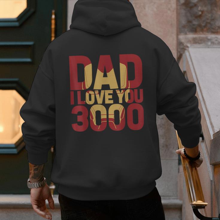 Marvel Iron Man Dad I Love You 3000 Text Fill Father's Day Small Men's Hoodie Back Print