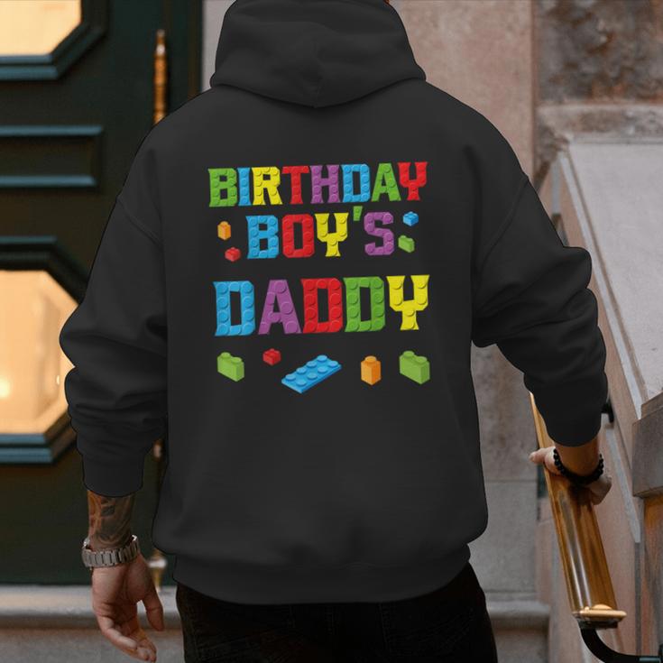 Master Builder Birthday Boy's Daddy Building Bricks Blocks Men's Hoodie Back Print