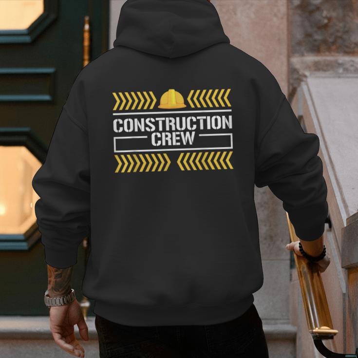 Matching Boys And Dad Mom Construction Digger Birthday Party Men's Hoodie Back Print