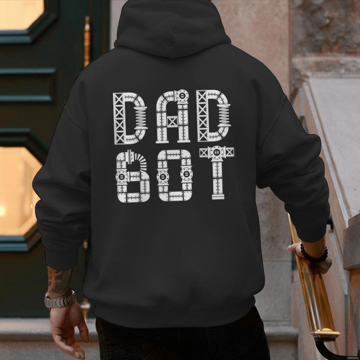 Matching Family Robot Father's Day Dad Bot Men's Hoodie Back Print Matching Family Robot Father's Day Dad Bot Men's Hoodie Back Print