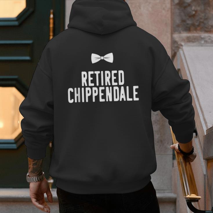 Men Dad Bod Joke Ex Male Dancer Humor Retired Chippendale Men's Hoodie Back Print