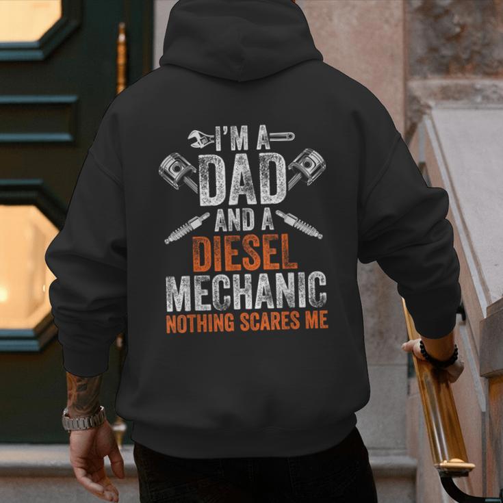 For Men Father's Day Halloween Diesel Mechanic Dad Men's Hoodie Back Print