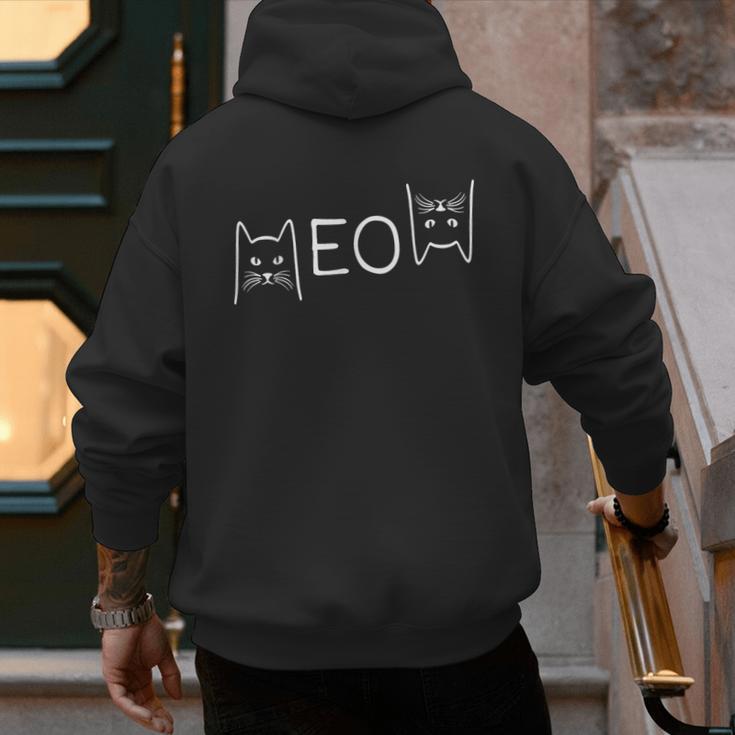 Meow Cat Shirt Meow Kitty Cats Mom And Cat Dad Men's Hoodie Back Print Meow Cat Shirt Meow Kitty Cats Mom And Cat Dad Men's Hoodie Back Print