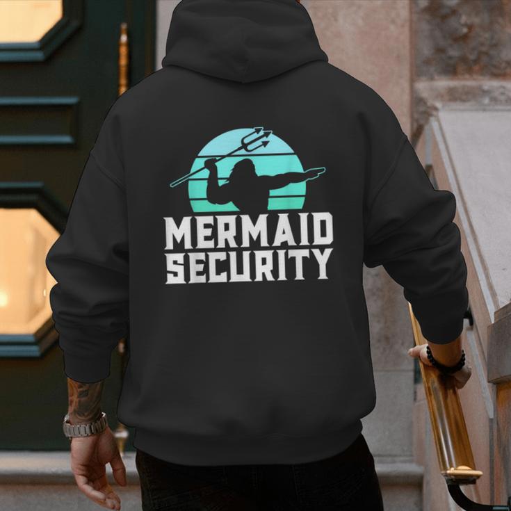 Mermaid Security Shirt Boys Swimmer Dad Merdad Trident Men's Hoodie Back Print