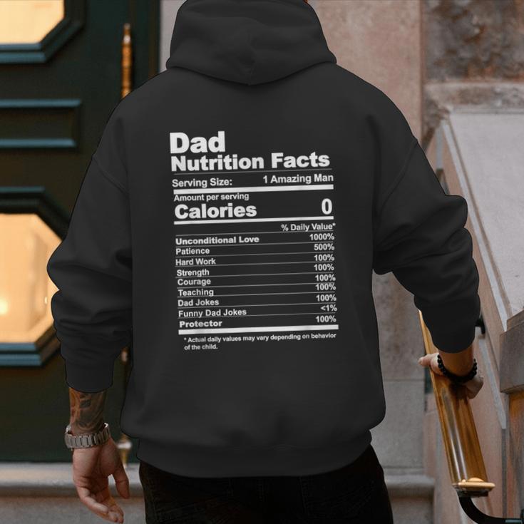 Miftees Fathers Day Tees Dad Nutrition Facts Men's Hoodie Back Print